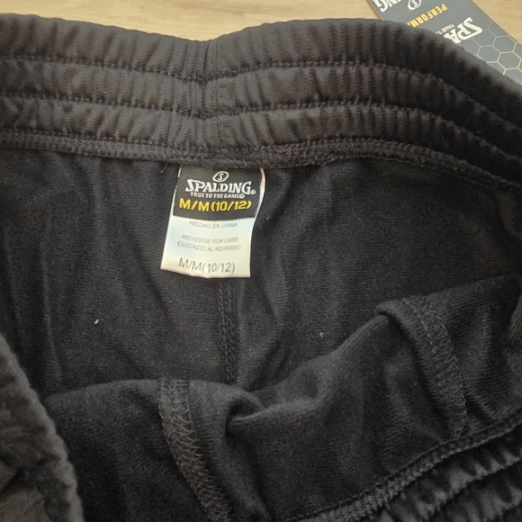 NWT Spalding Boys Black Performance Joggers Size Medium (10/12) - Picture 6 of 8